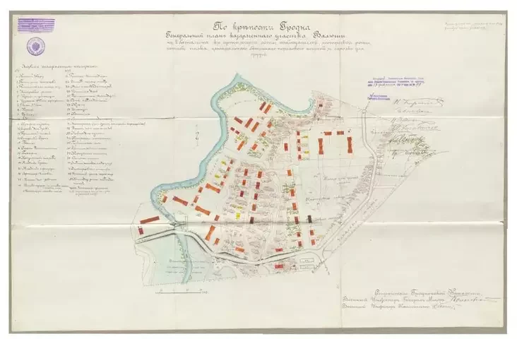 Hienieraĺny plan kazarmiennaha ŭčastka Valiuš u krepasci Hrodna, 1914 h.